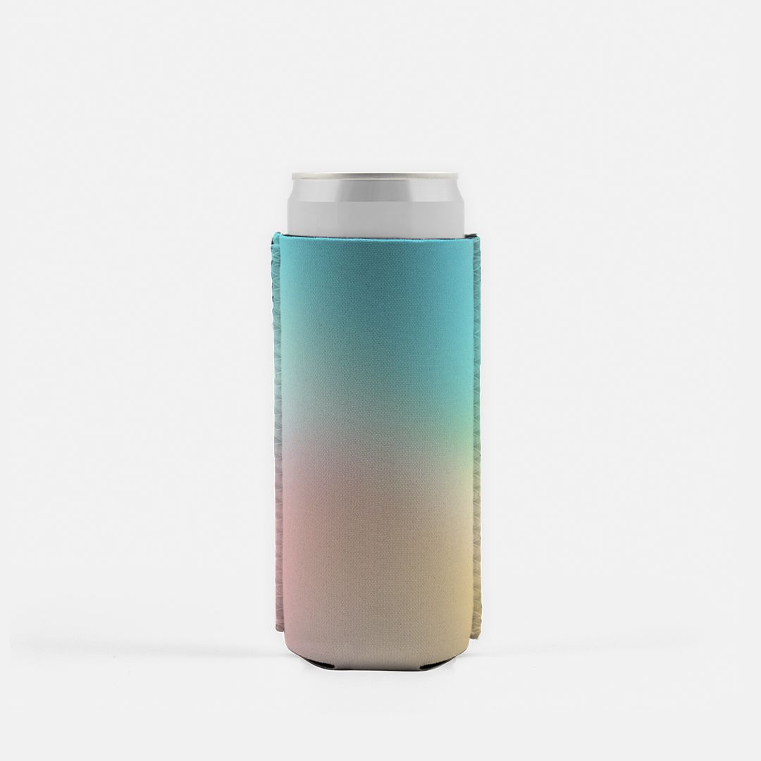 Slim Can CoolerRetro Rainbow Ombre Koozie, Slim Can Cooler, Blue and Pink Gradient, Vintage Sunset Inspired, 80's 90's Fun Party Accessory