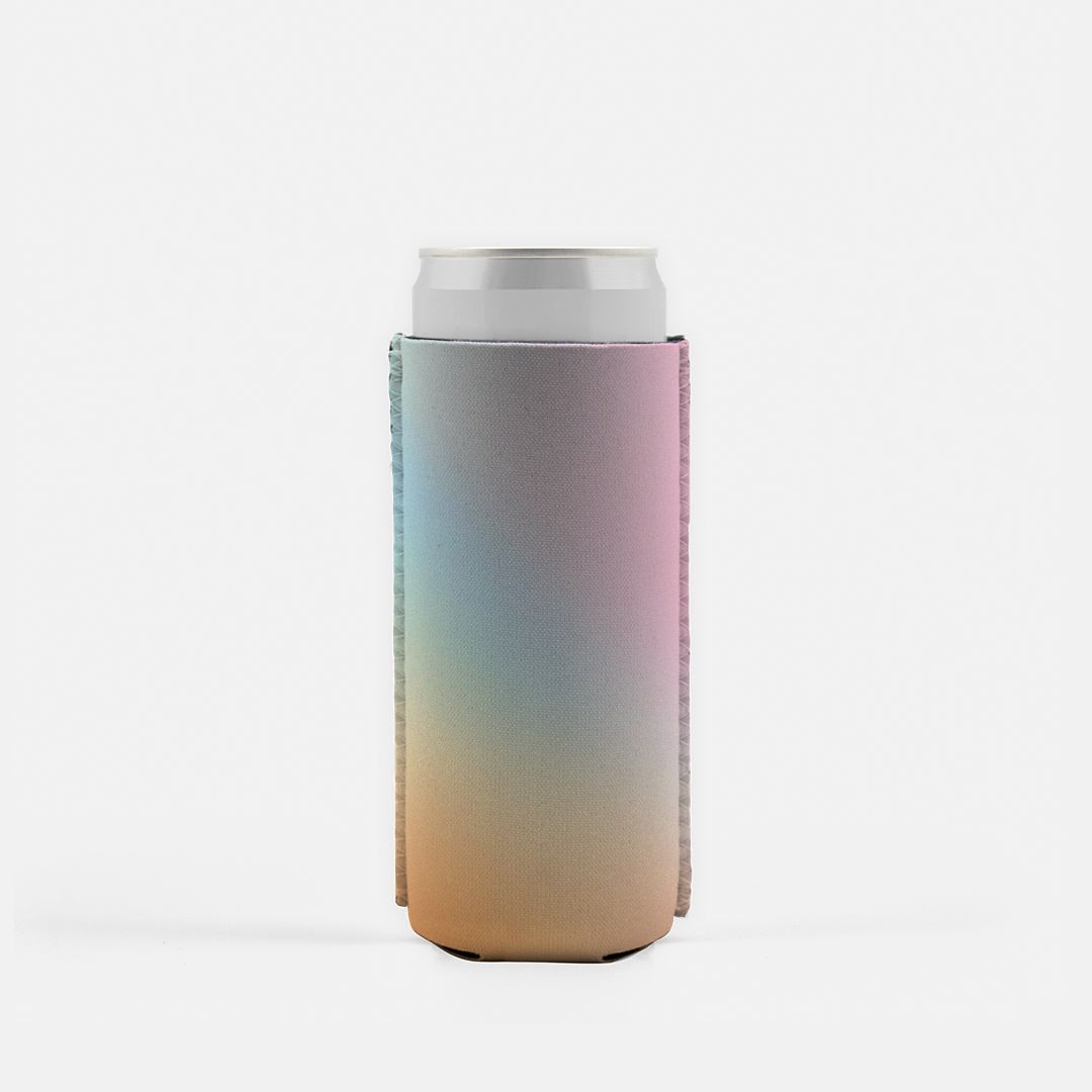 Slim Can CoolerRetro Rainbow Ombre Koozie, Slim Can Cooler, Pink and Orange Gradient, Vintage Sunset Inspired, 80's 90's Fun Party Accessory