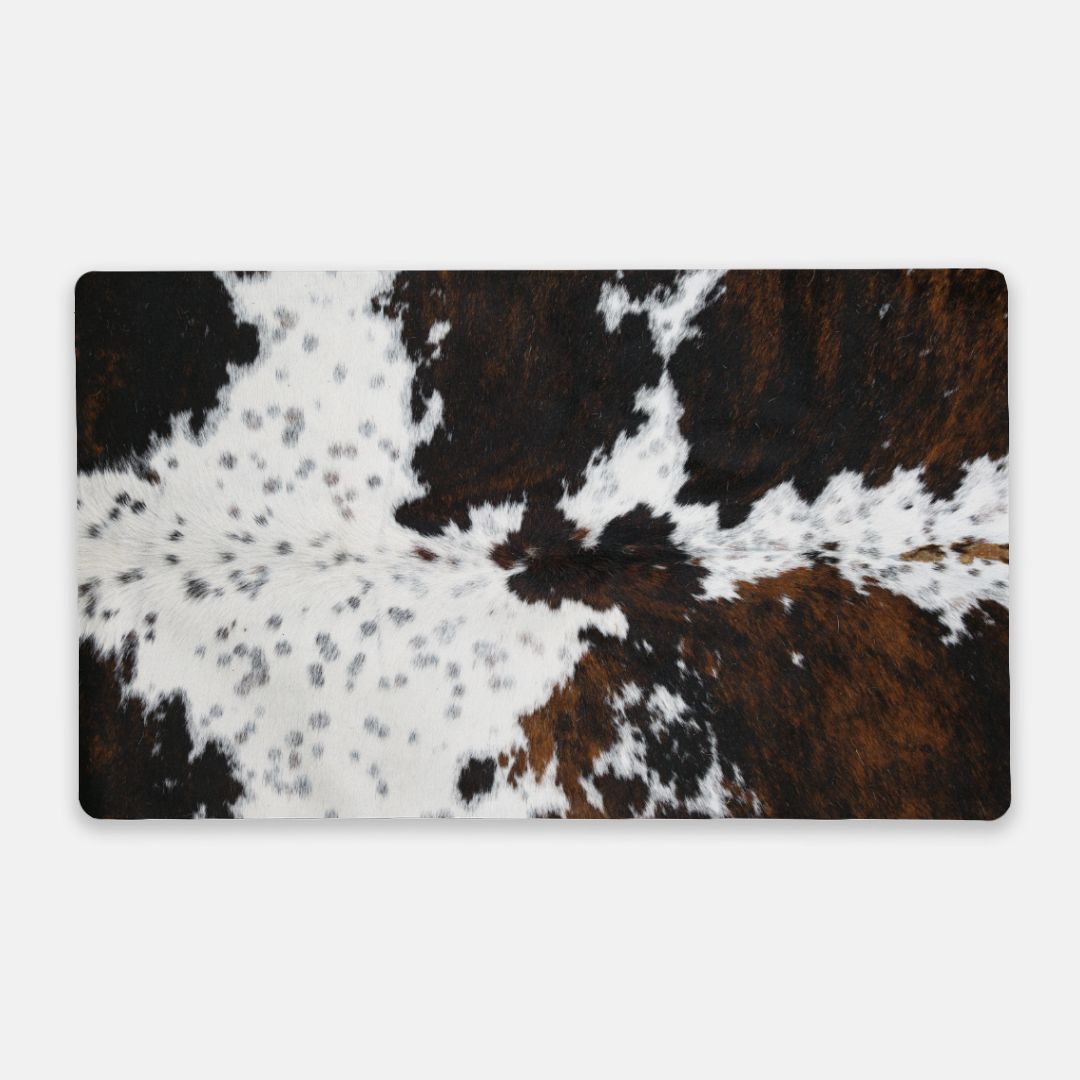 Cowhide Imprinted Desk Mat - Large (24" x 14") for Work From Home Office School Teachers and Coworkers
