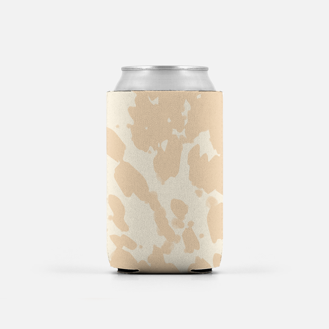 Hazelnut Cow Print Cowhide Koozie