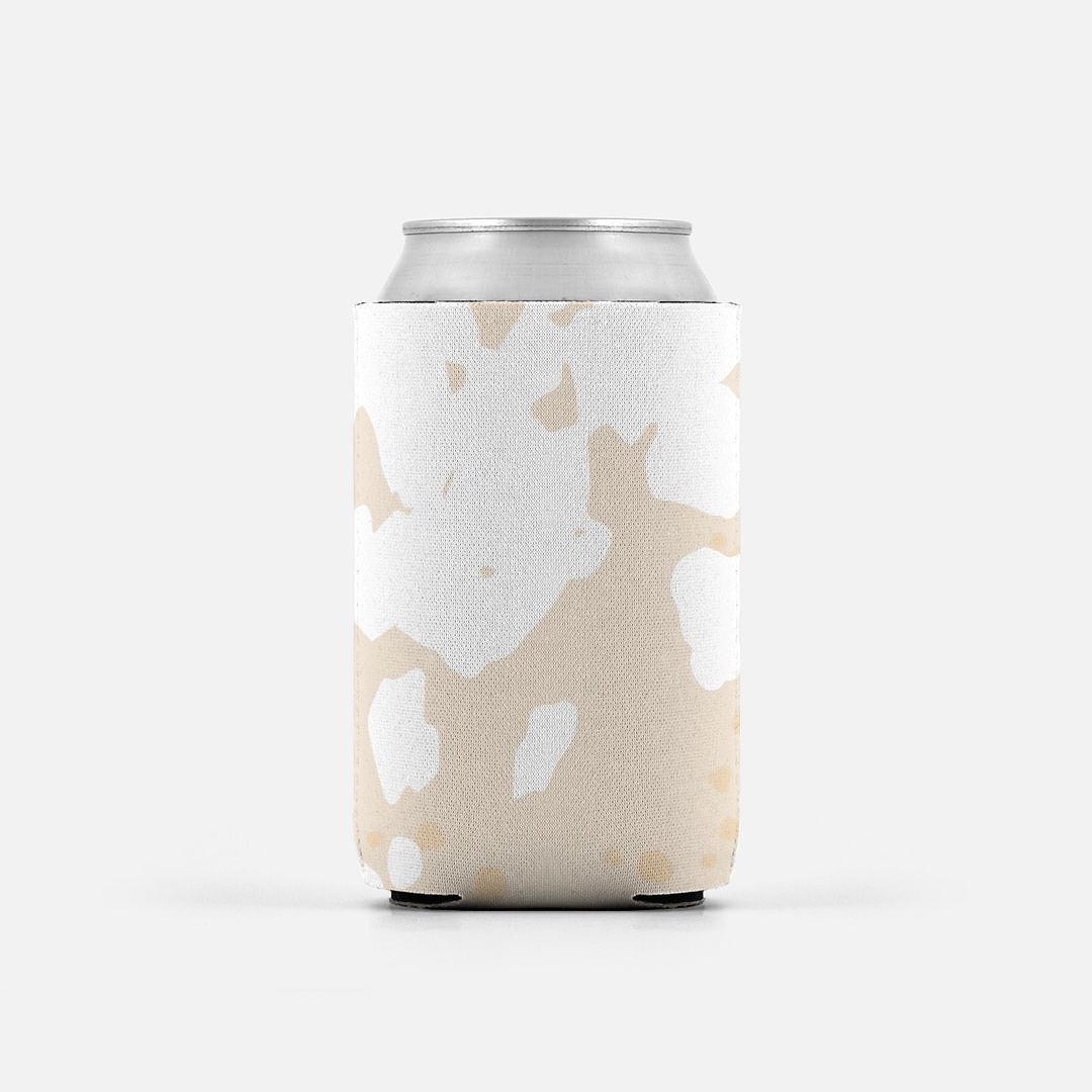 Cappuccino Cow Print Cowhide Koozie