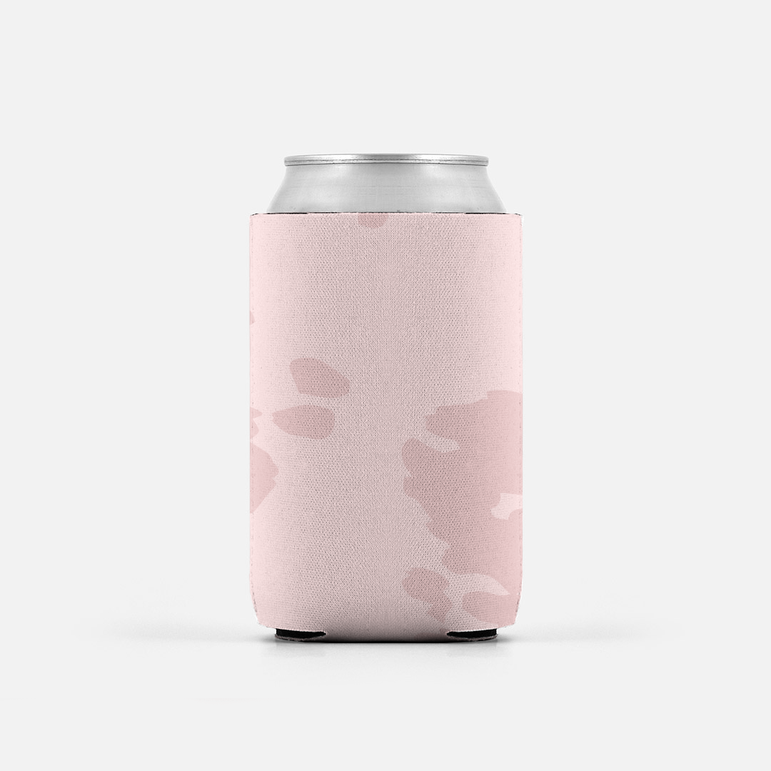 Raspberry Cow Print Cowhide Koozie